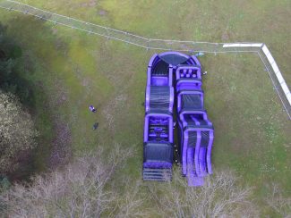 curved assault course drone footage