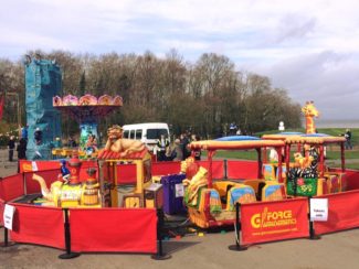 children's roller coaster train ride hire - safari theme