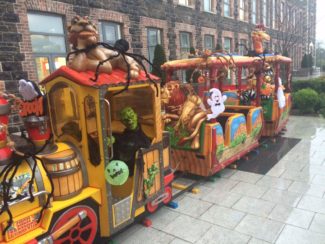 halloweeen roller coaster train