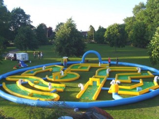 mini golf inflatable course for hire
