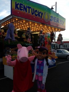kentucky derby fairground side stall and mascots