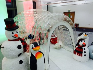 christmas igloo inflatable hire Santa's grotto