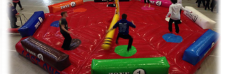 leg sweeper inflatable game hire