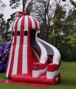 helter skelter inflatable slide
